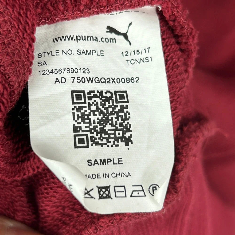 Puma Maroon Red long Sleeves Sweater Size Medium